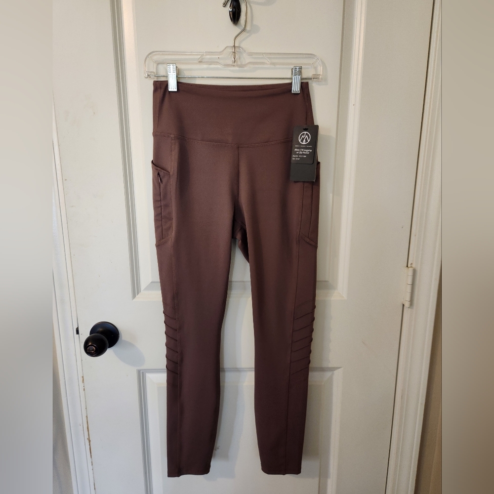 Move theology eggplant moto leggings S NWT